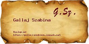 Gallaj Szabina névjegykártya
